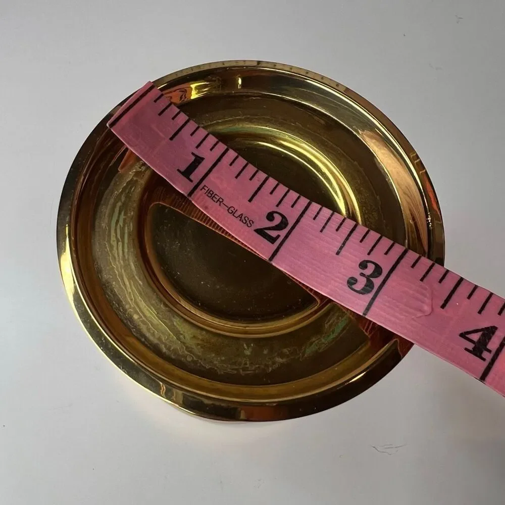 Partylite PILLAR CANDLE HOLDER Brass 3.5